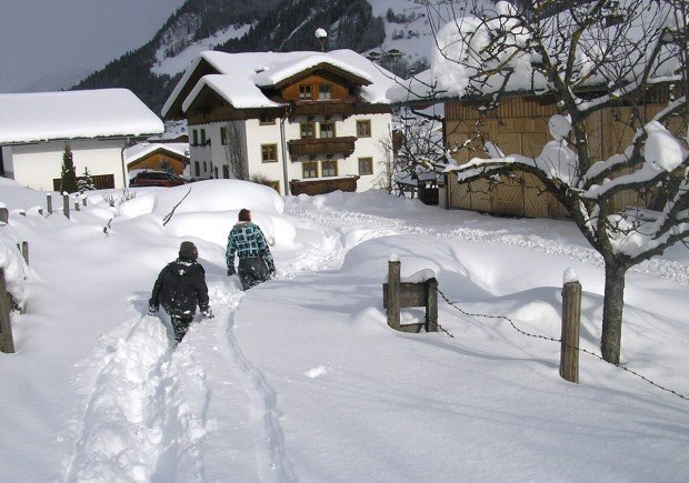 Bauernhof Hinterhub im Winter